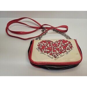 Brighton HEART Media Case Purse Bag Wallet‎ Red Black White Patent Leather